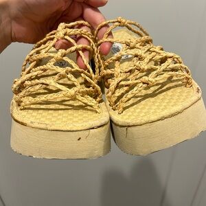 Lower East Side Y2K Raffa Chunky Sandals Slides 7 Natural Beige